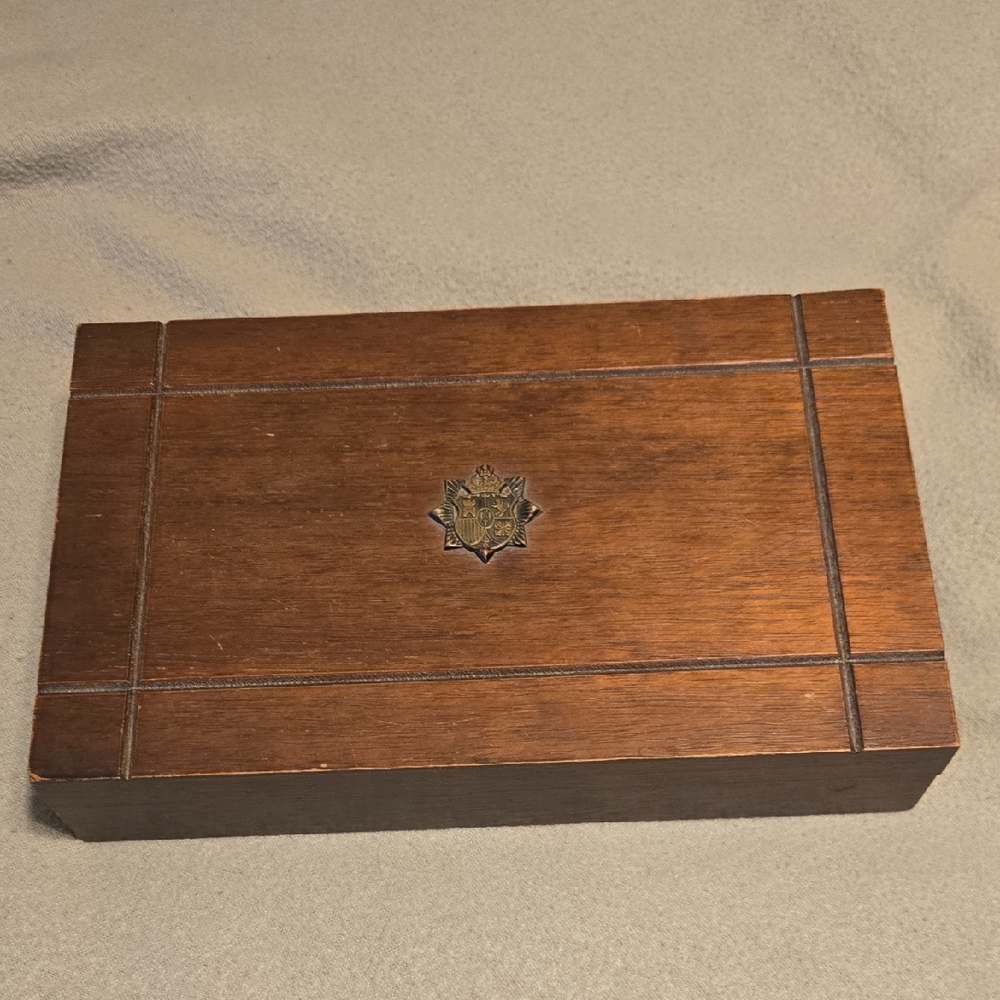 Wooden Men's Jewelery with Brass Emblem